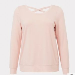 LATTICE BACK ACTIVE SWEATSHIRT